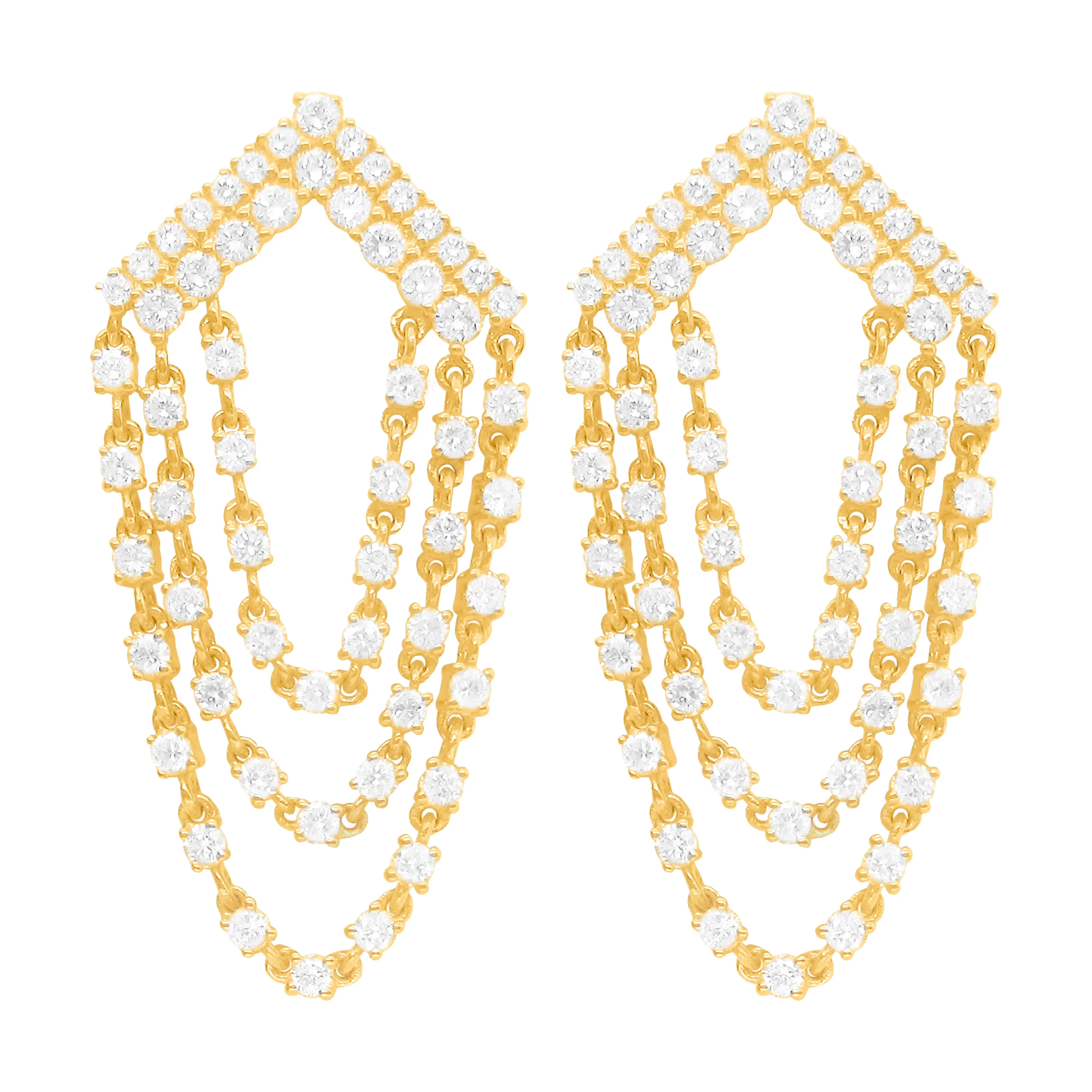 14K GOLD DIAMOND CARISSA EARRINGS