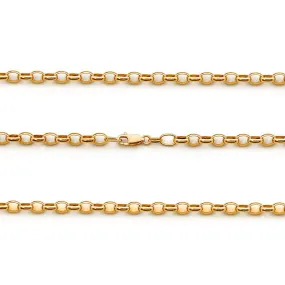 9ct Yellow Gold Belcher 3 Medium Oval Link Chain