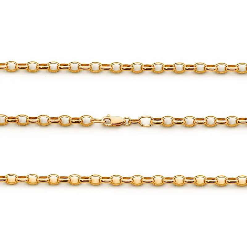 9ct Yellow Gold Belcher 3 Medium Oval Link Chain