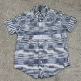 Abercrombie & Fitch Mens Striped Button Up Shirt Short Sleeves Blue Size XS