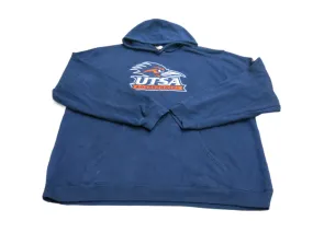 Adidas Men Pullover Hoodie Drawstring Kangaroo Pockets UTSA Long Sleeve Blue 2XL