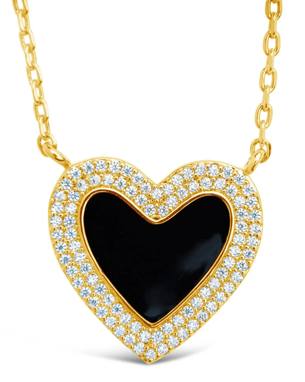 Antonia CZ & Enamel Heart Pendant Necklace