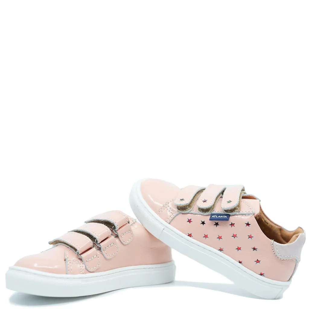 Atlanta Mocassin Salmon Patent Star Velcro Sneaker