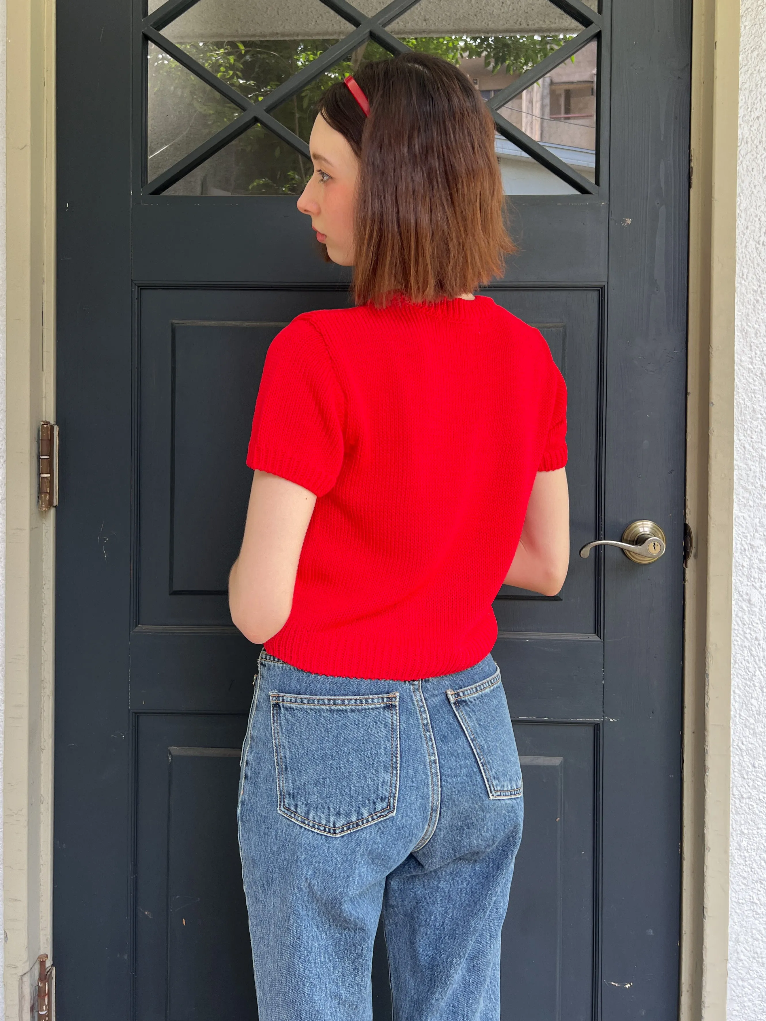 Big Bow Short Sleeve Knit