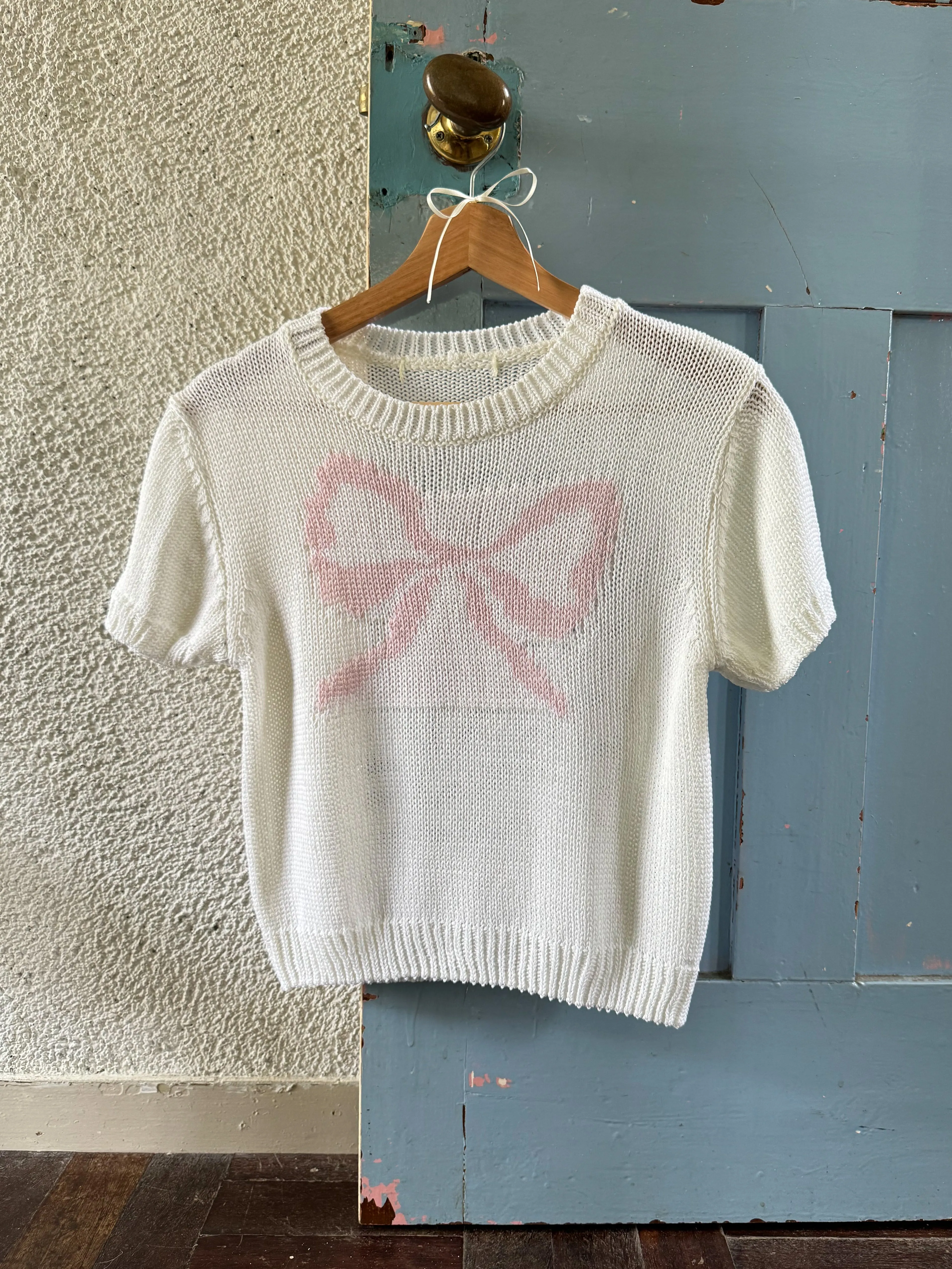 Big Bow Short Sleeve Knit