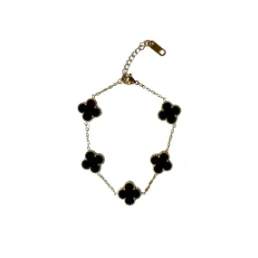 Black & Gold Clover Bracelet