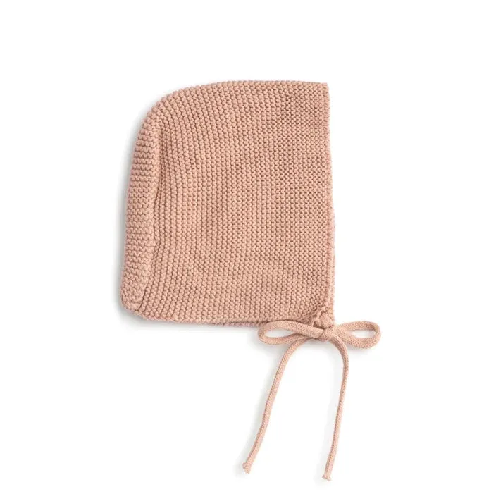 bonnet herringbone weave knit - pink