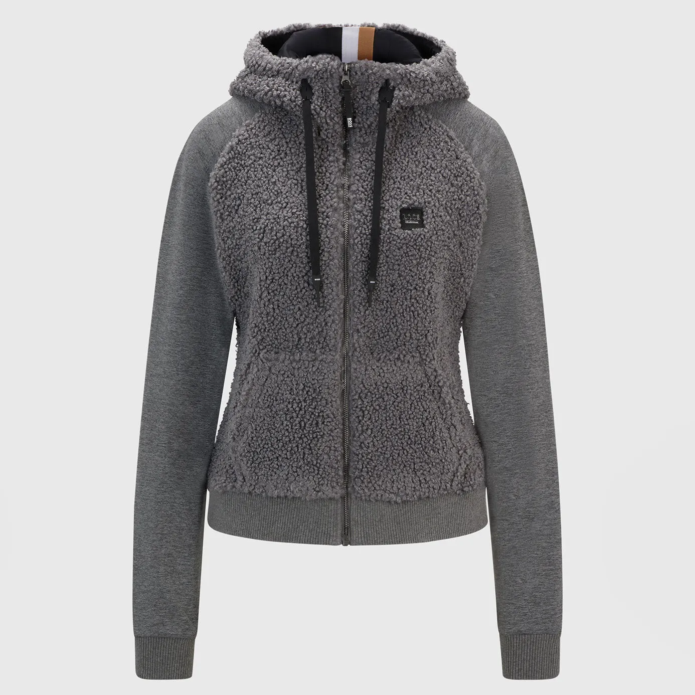 BOSS Equestrian Riva Teddy Zip Hoodie - Grey