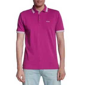 BOSS Paddy Cotton Pique Polo - Open Purple