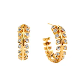 Diamond Leaf Hoops