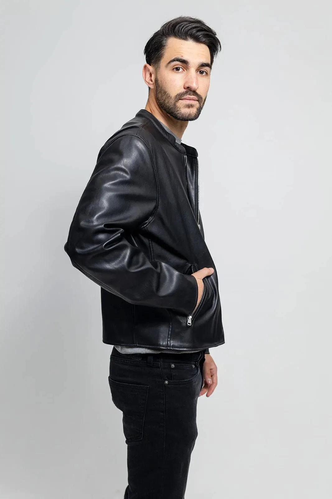 Dillon Mens Vegan Faux Leather Jacket