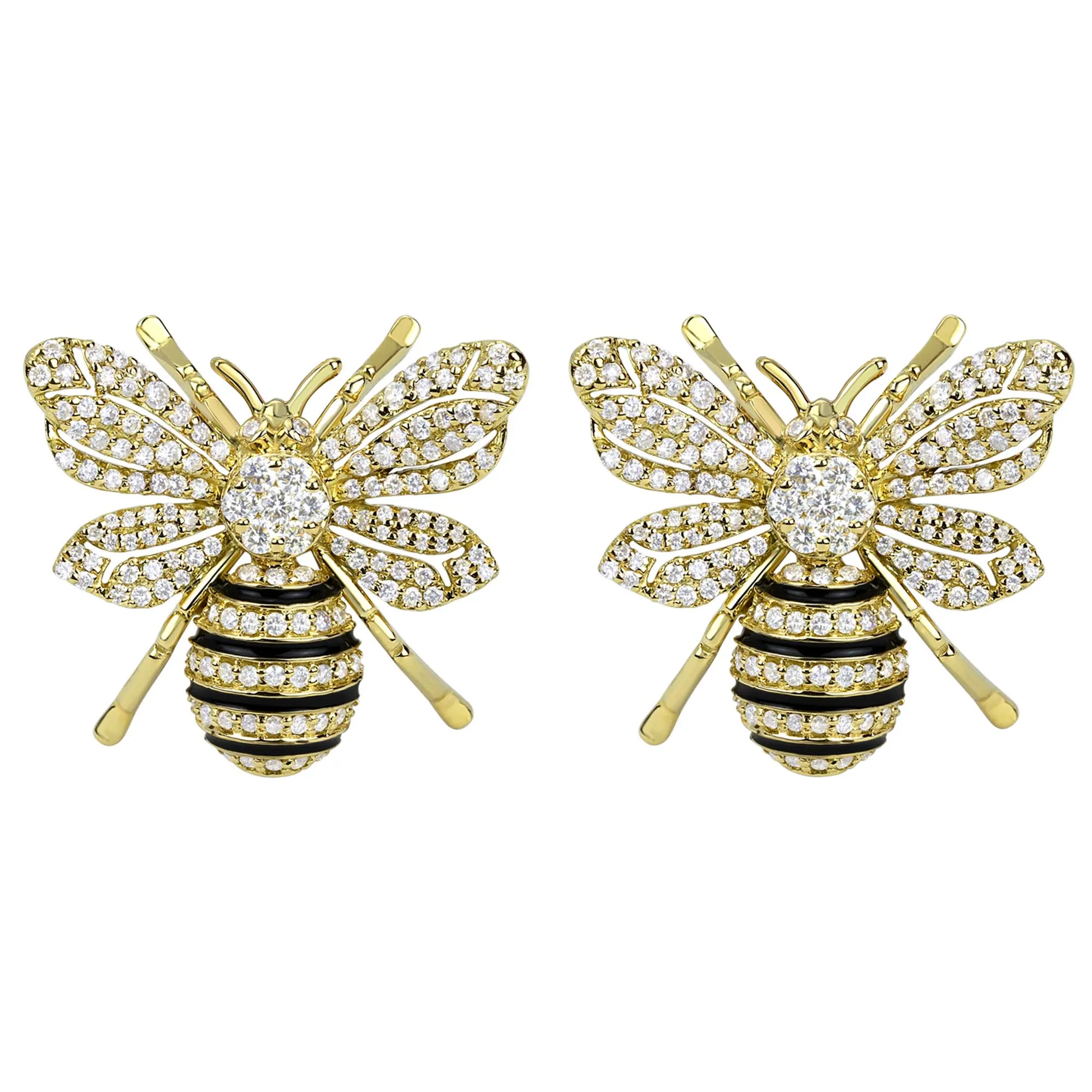 Earrings - Diamond (Enamel) (2338B)