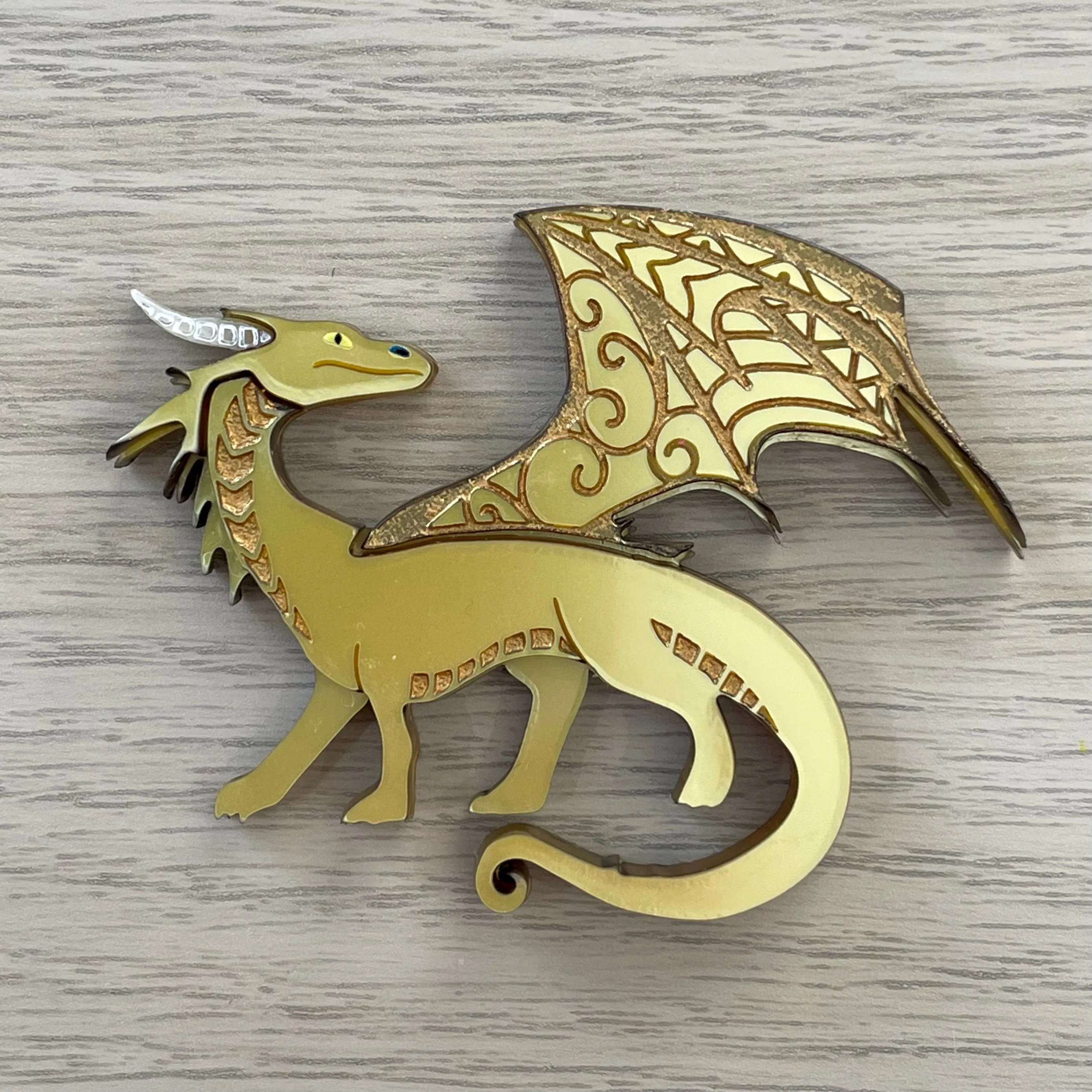 Gold Dragon - Brooch - Set of 2