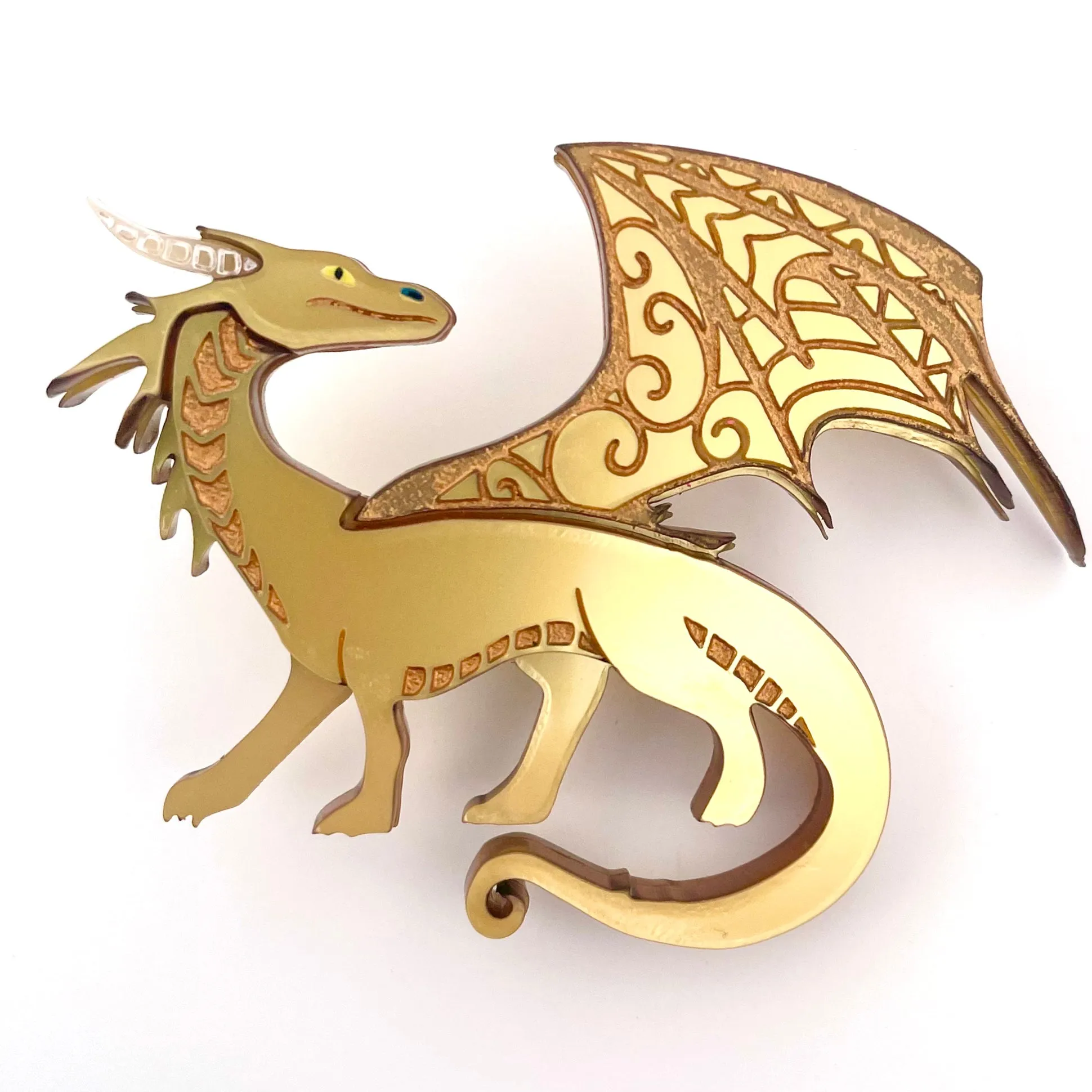 Gold Dragon - Brooch - Set of 2