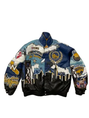 GOLDEN STATE WARRIORS 7TH CHAMPIONSHIP LEATHER JACKET