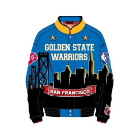 GOLDEN STATE WARRIORS 7TH CHAMPIONSHIP VEGAN LEATHER JACKET