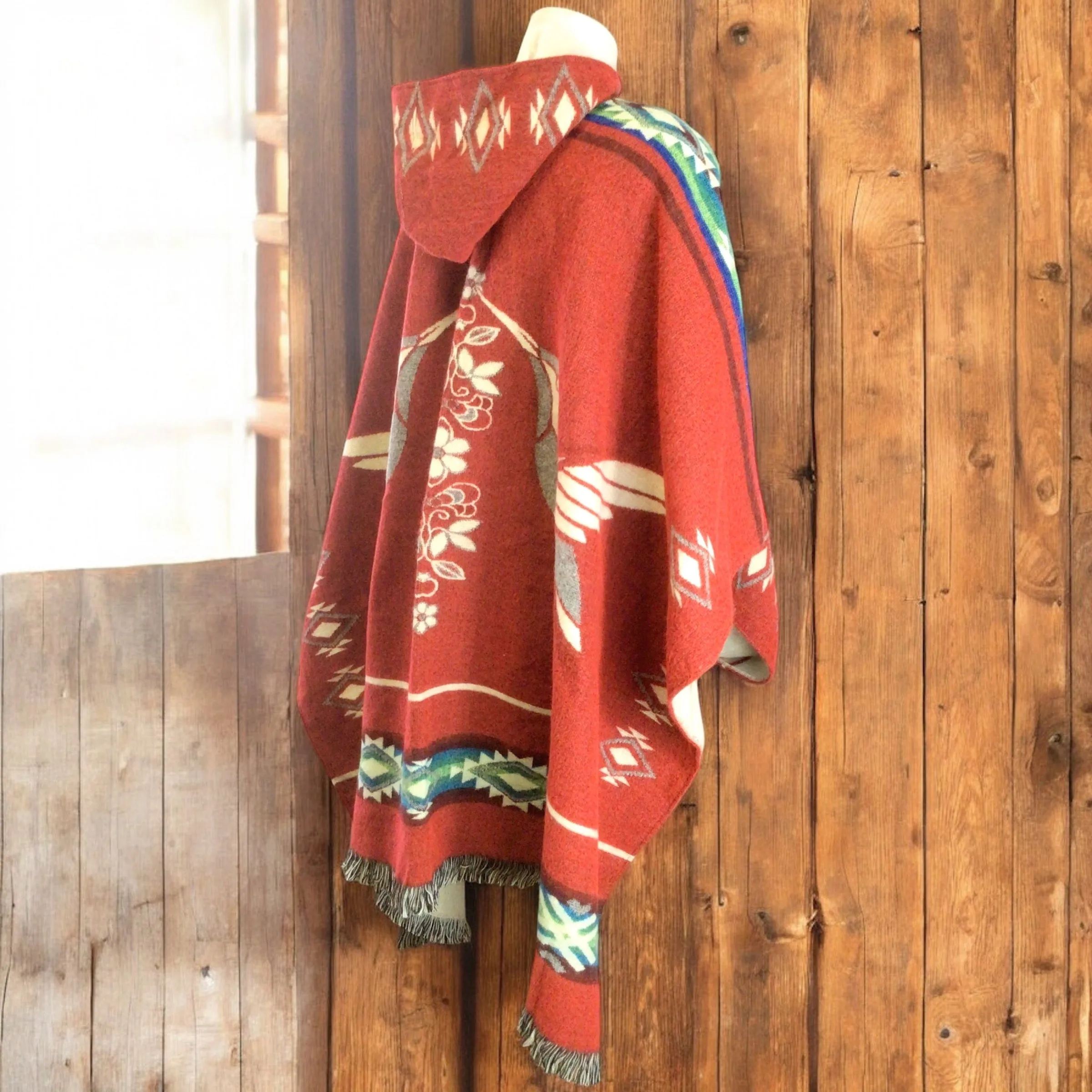 Handmade Ponchos brown ( hummingbird )