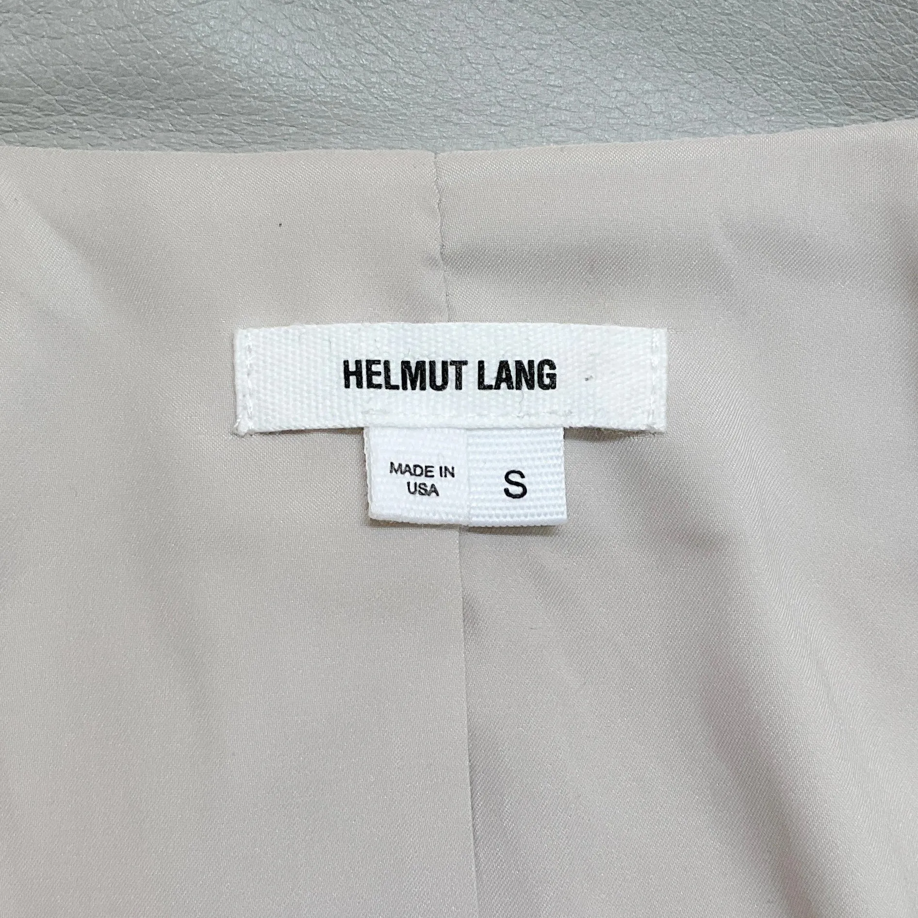 Helmut Lang Grey Mixed Leather Moto Jacket