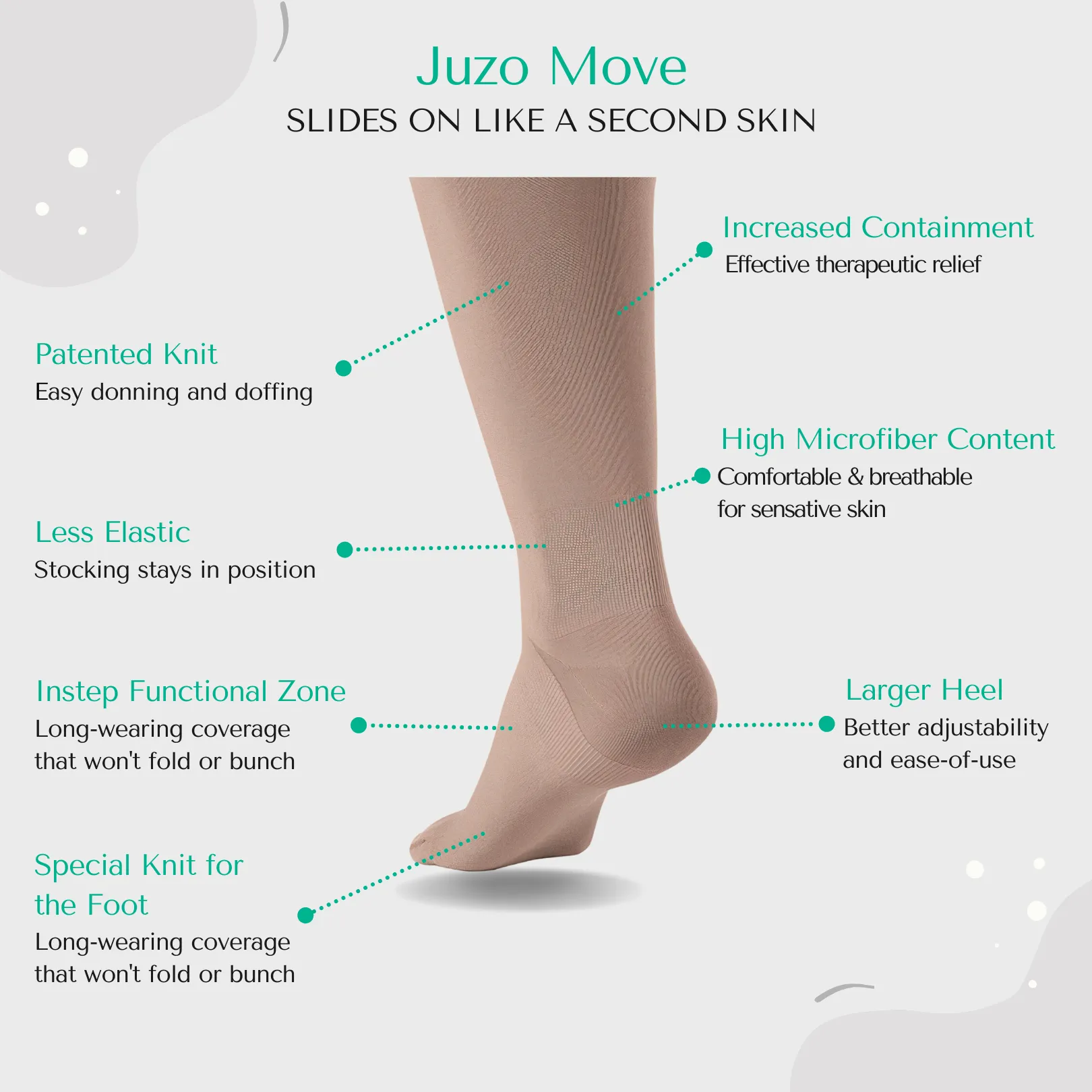 Juzo Move Compression Stockings, 20-30 mmHg, Knee High, Closed Toe