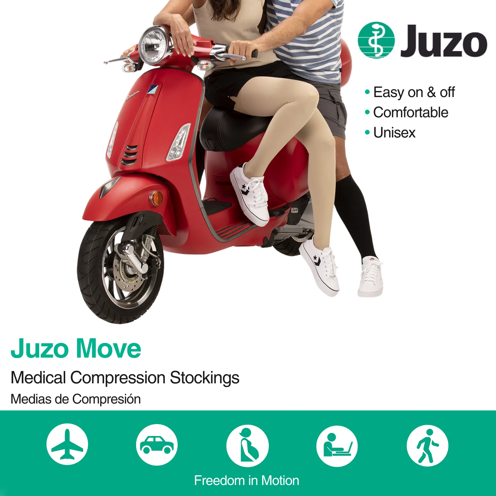 Juzo Move Compression Stockings, 20-30 mmHg, Knee High, Open Toe