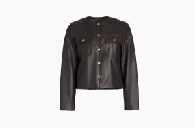 KITRA LEATHER JACKET - BLACK