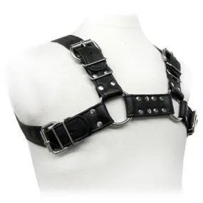 Leather Bull Dog Harness - Large (Black)