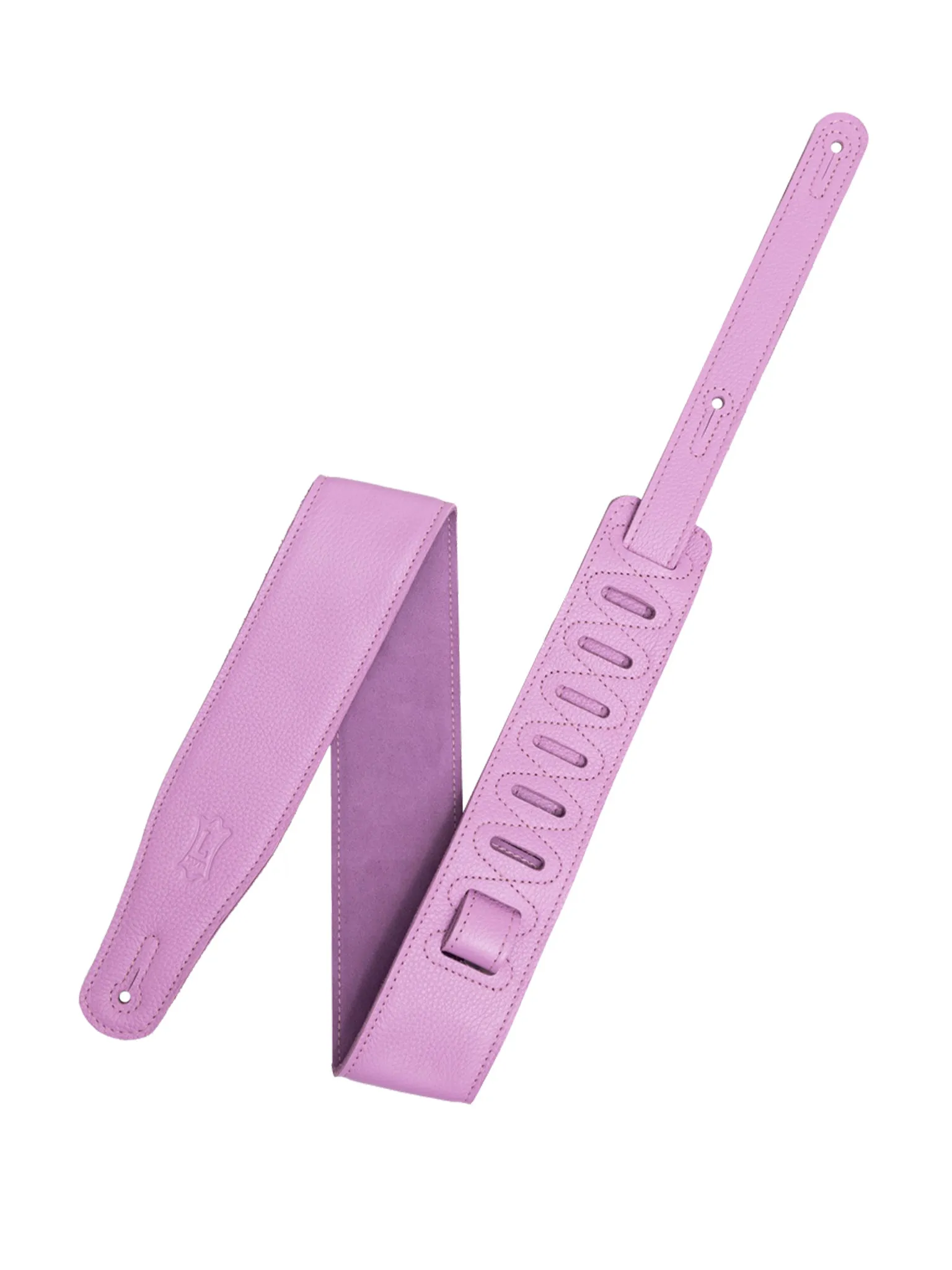 Levy's M26GFP-PNK 2.5" Wide Pastel Leather Guitar Strap, Pink