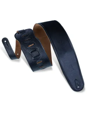 Levy's M4GF-BLK 3 1/2" Wide Black Garment Leather Bass Strap