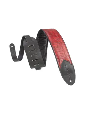 Levy's M4WP-003 3" Wide Embossed Leather Guitar Strap