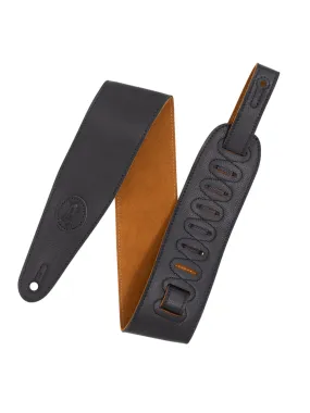 Levy's MGS44ST3-BLK-HNY 3" Wide Garment Leather Strap with Suede Backing, Black/Honey