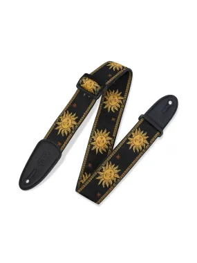 Levy's MPJG-SUN-BLK 2" Wide Black Jacquard Guitar Strap