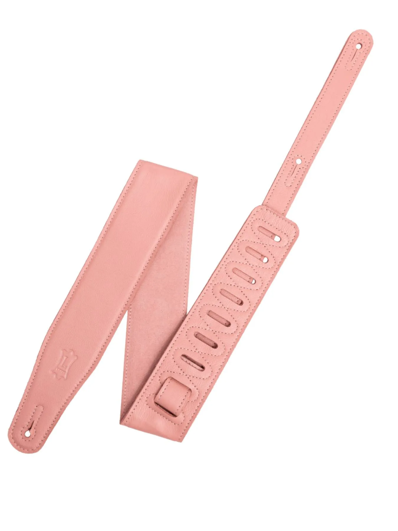 Levy's Pastel Leather Guitar Strap, Salmon