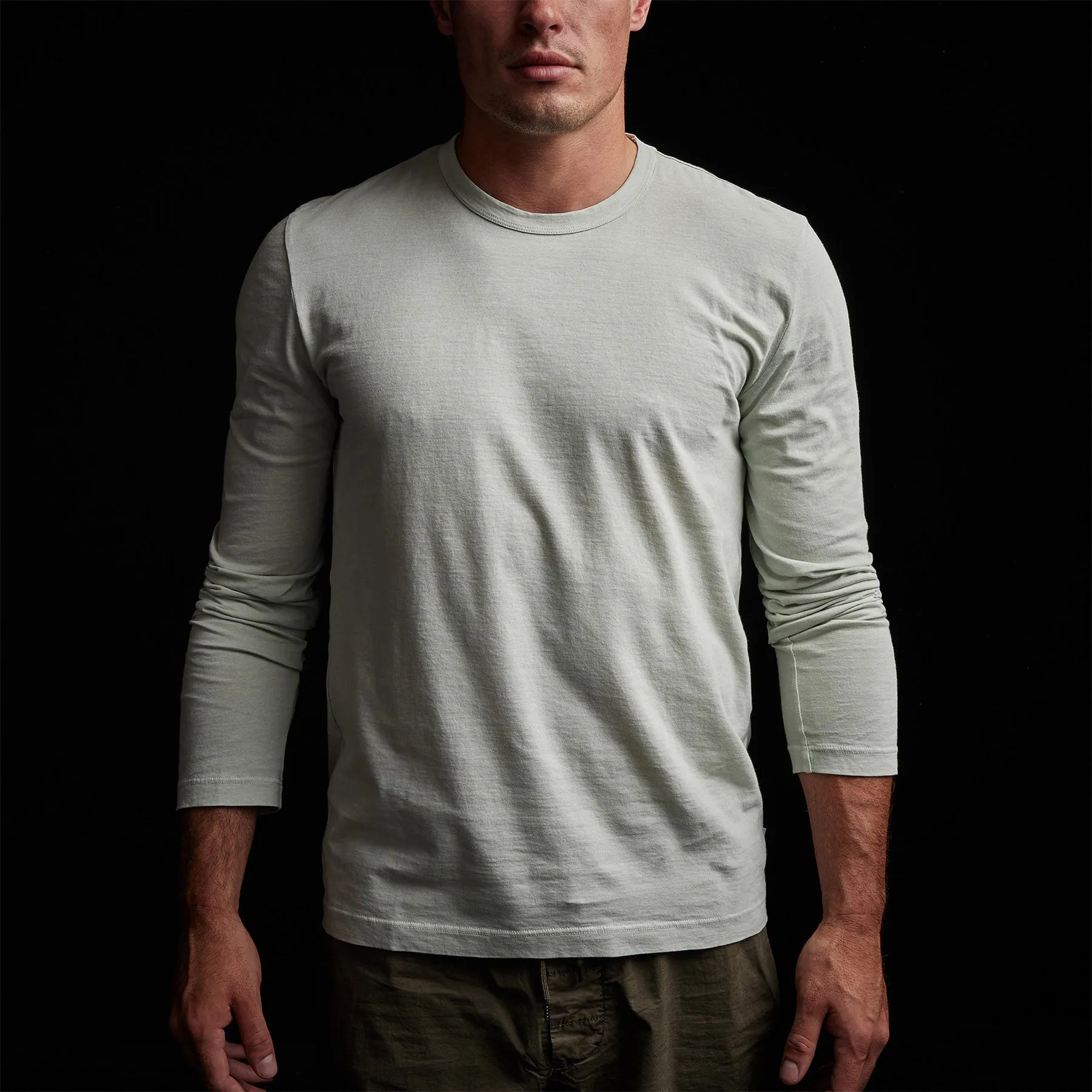 Long Sleeve Crew Neck - Celery Pigment