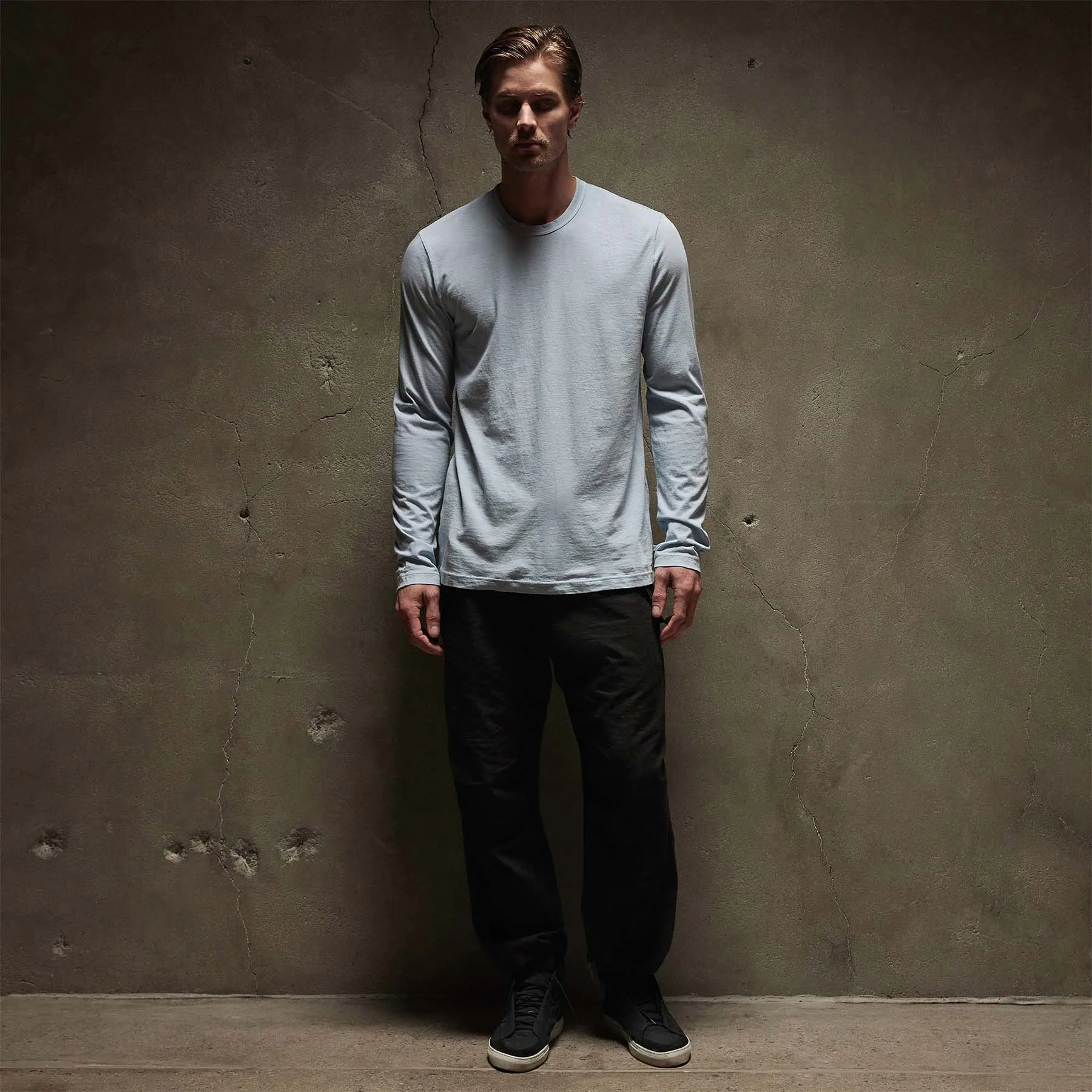 Long Sleeve Crew Neck - Open Sky Pigment