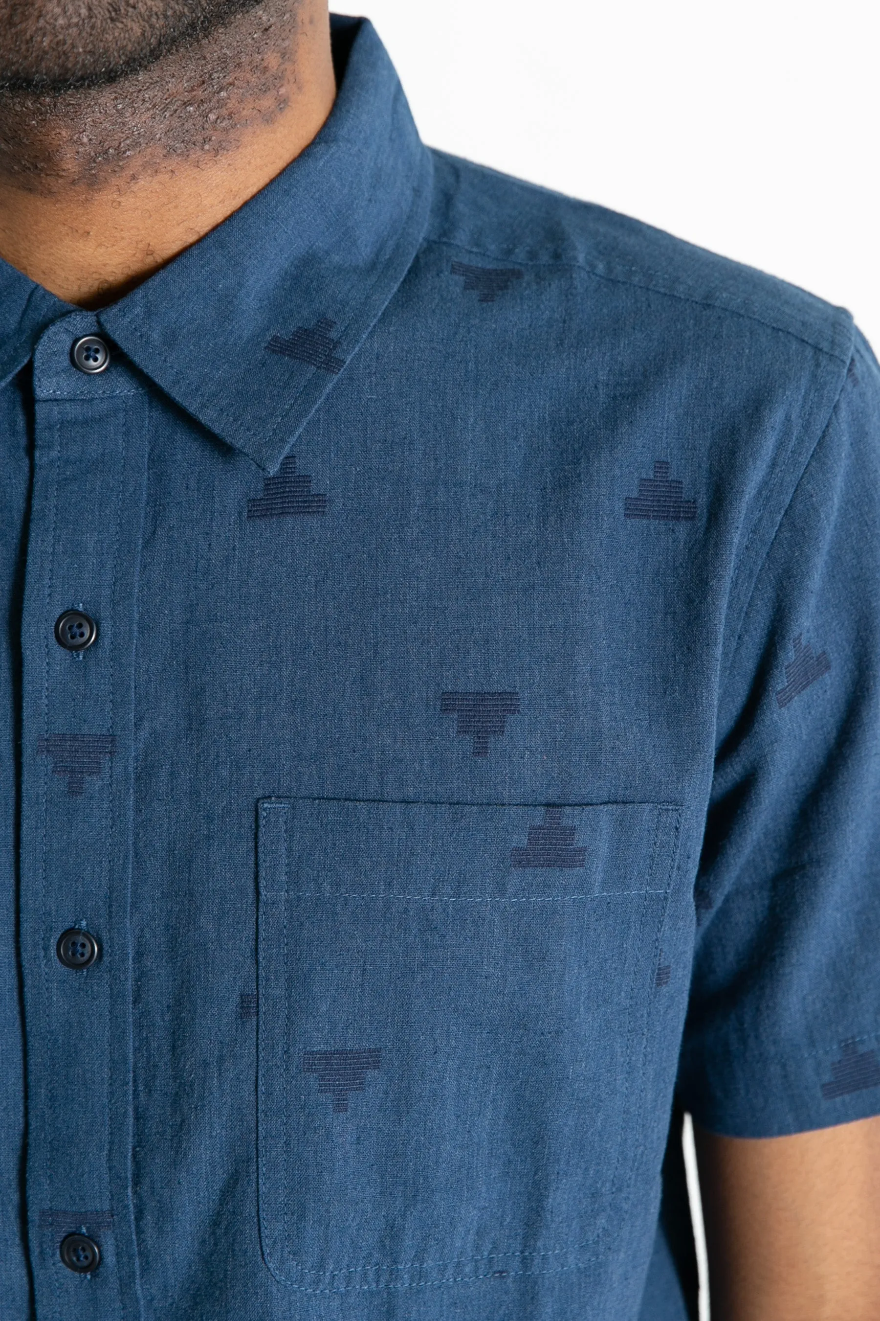 Malcolm Shirt / Navy Fil-Coupe Pyramids