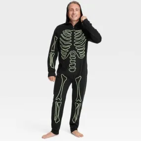 Men's Big & Tall Glow-In-The-Dark Skeleton Halloween Matching Family Union Suit - Hyde & EEK! Boutique