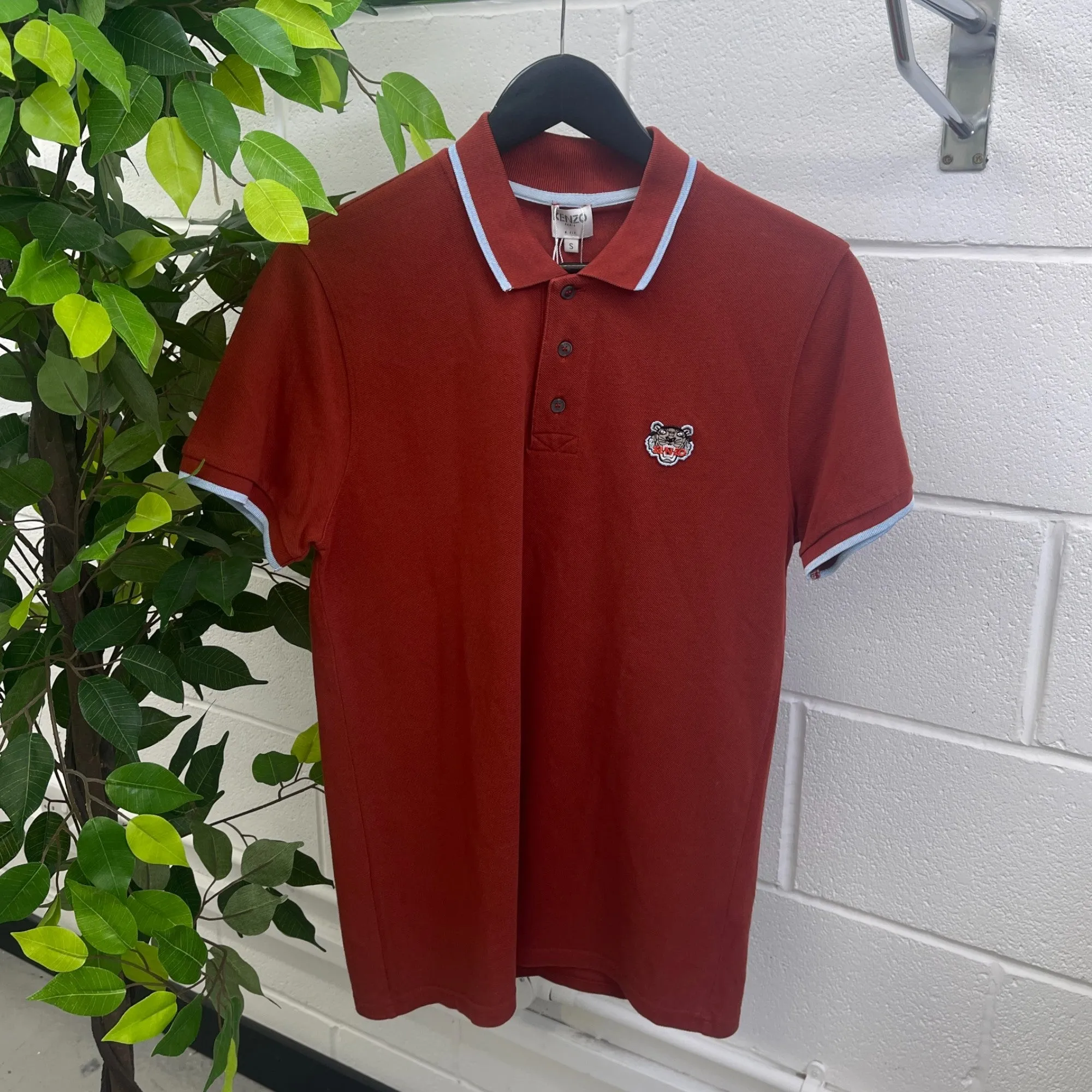 Men's Embroidered Logo Polo Shirt Red Size S