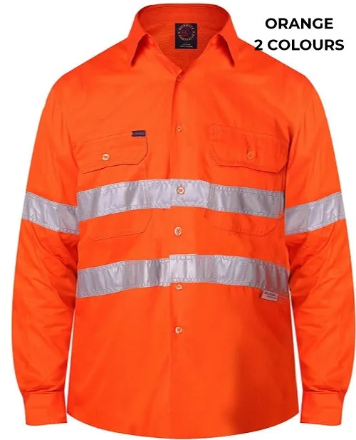 MENS - OPEN FRONT WORKSHIRT WITH 3M TAPE - RM1040R