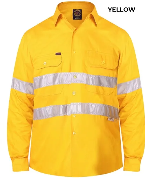 MENS - OPEN FRONT WORKSHIRT WITH 3M TAPE - RM1040R