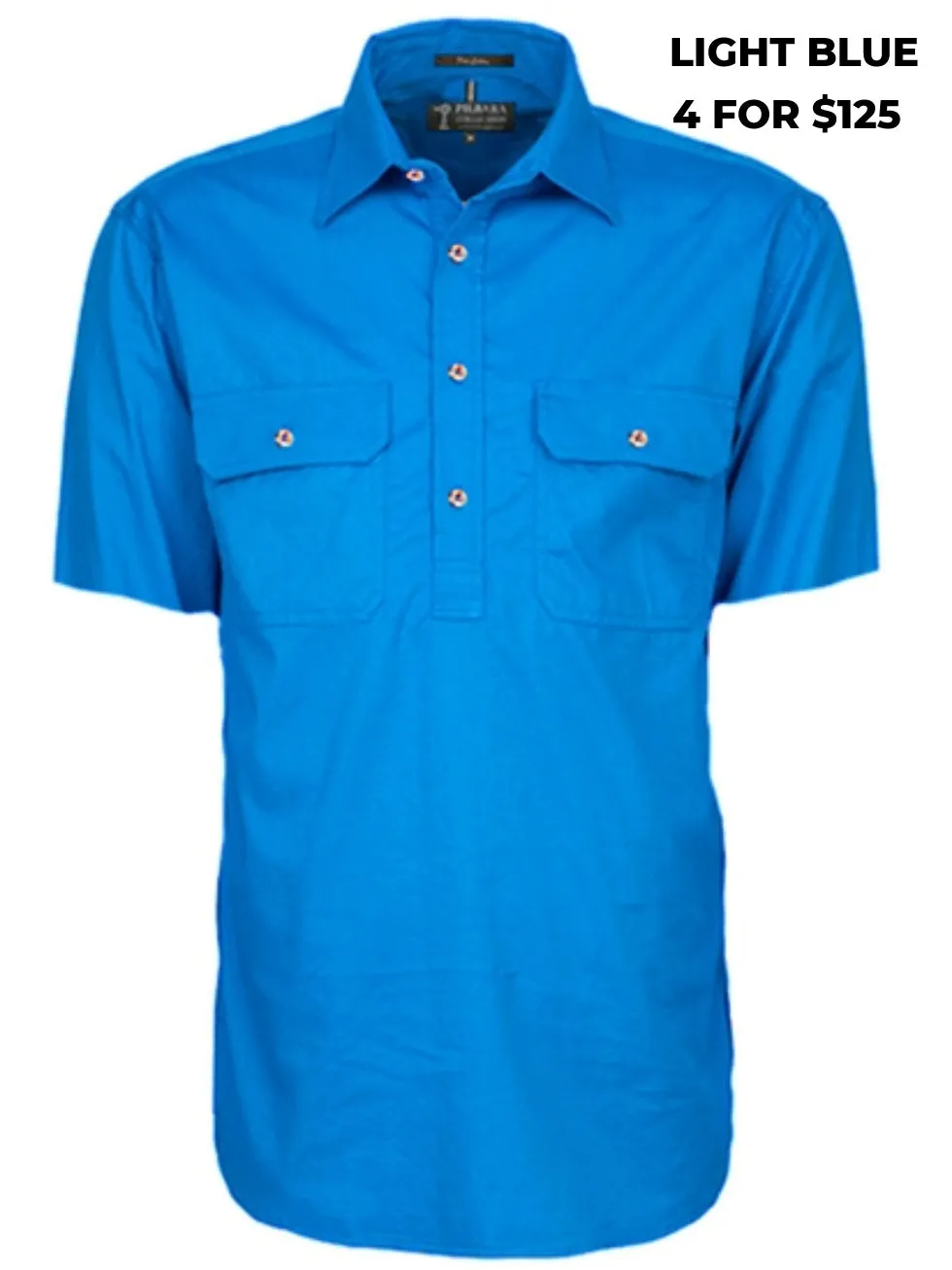 MENS - PILBARA CLOSED FRONT S/S WORKSHIRT