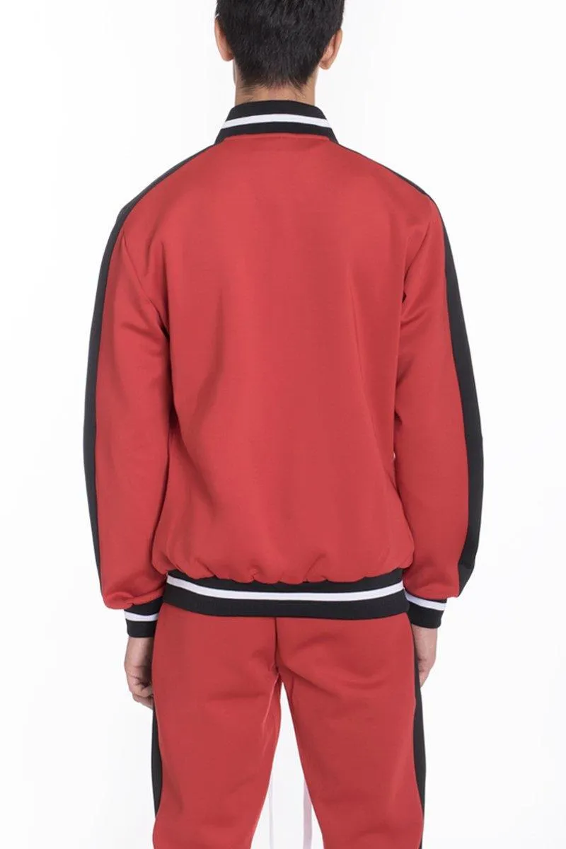 Mens Red And Black Rally Track Jacket