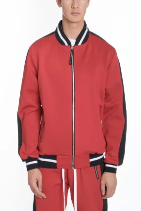 Mens Red And Black Rally Track Jacket