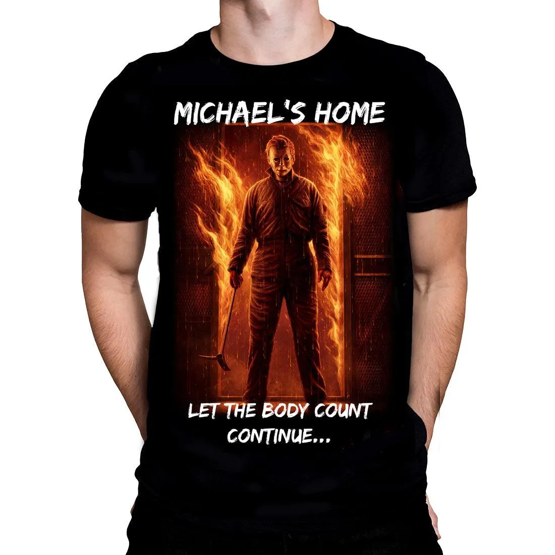 Michael's Home - Classic Horror Movie Fan T-Shirt - Mens Black Gildan T-Shirt - Serial Killer Movie