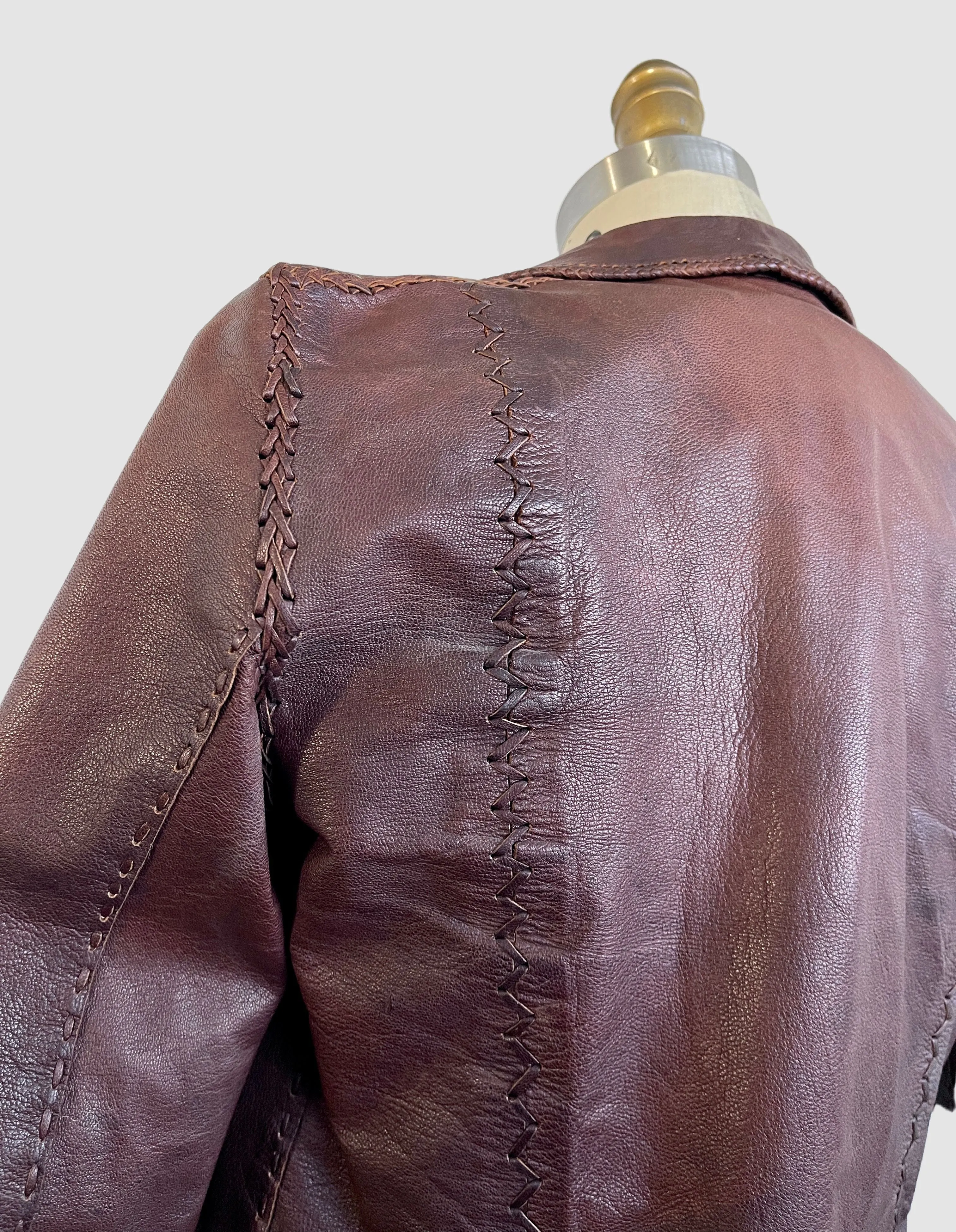 NORTH BEACH LEATHER 60s Crop Handcrafted Rockstar Jacket, Size X Small