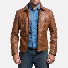 Old School Brown Leather Jacket