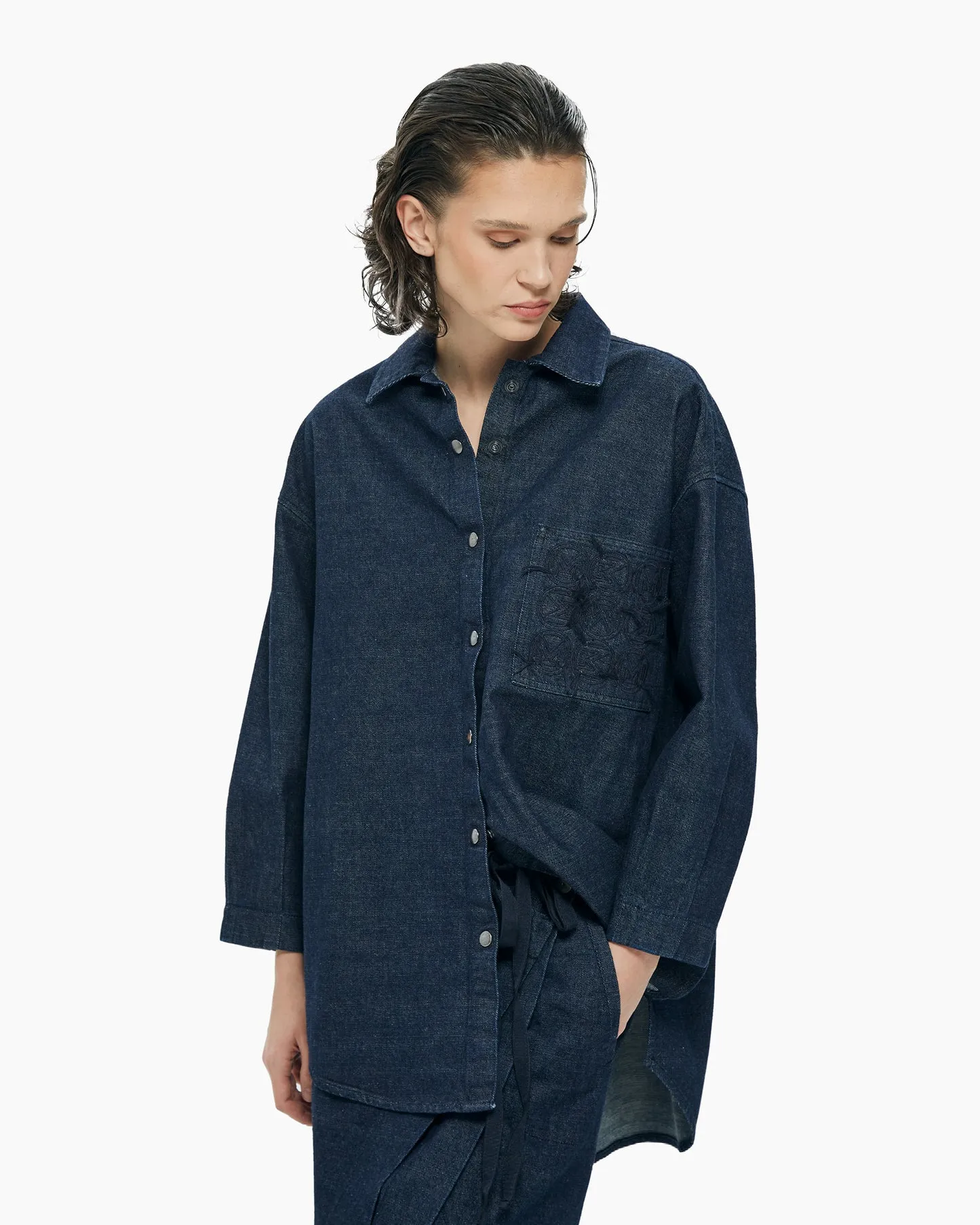 Oversized unisex denim shirt