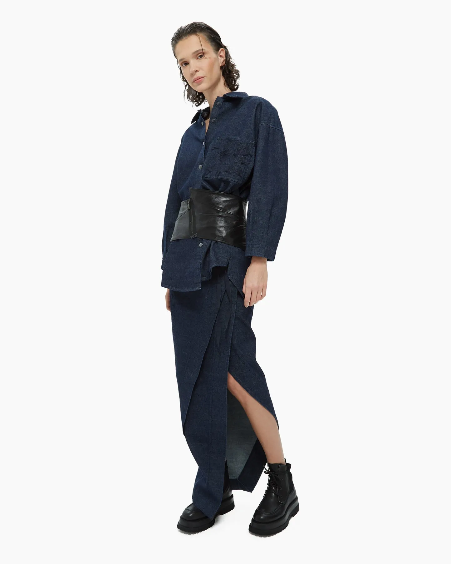 Oversized unisex denim shirt