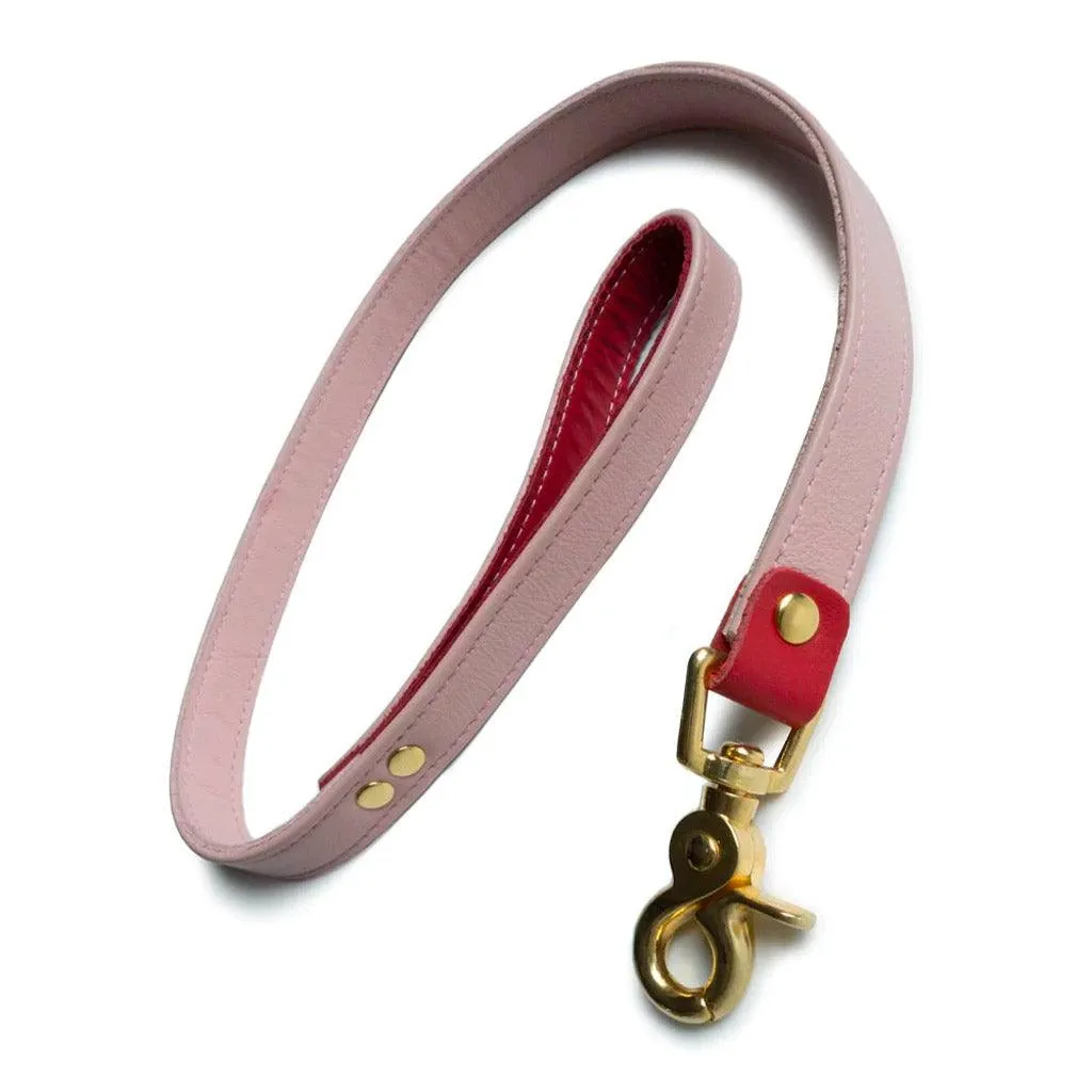 Premium Garment Leather Leash w/ 18k Gold Plated Hardware