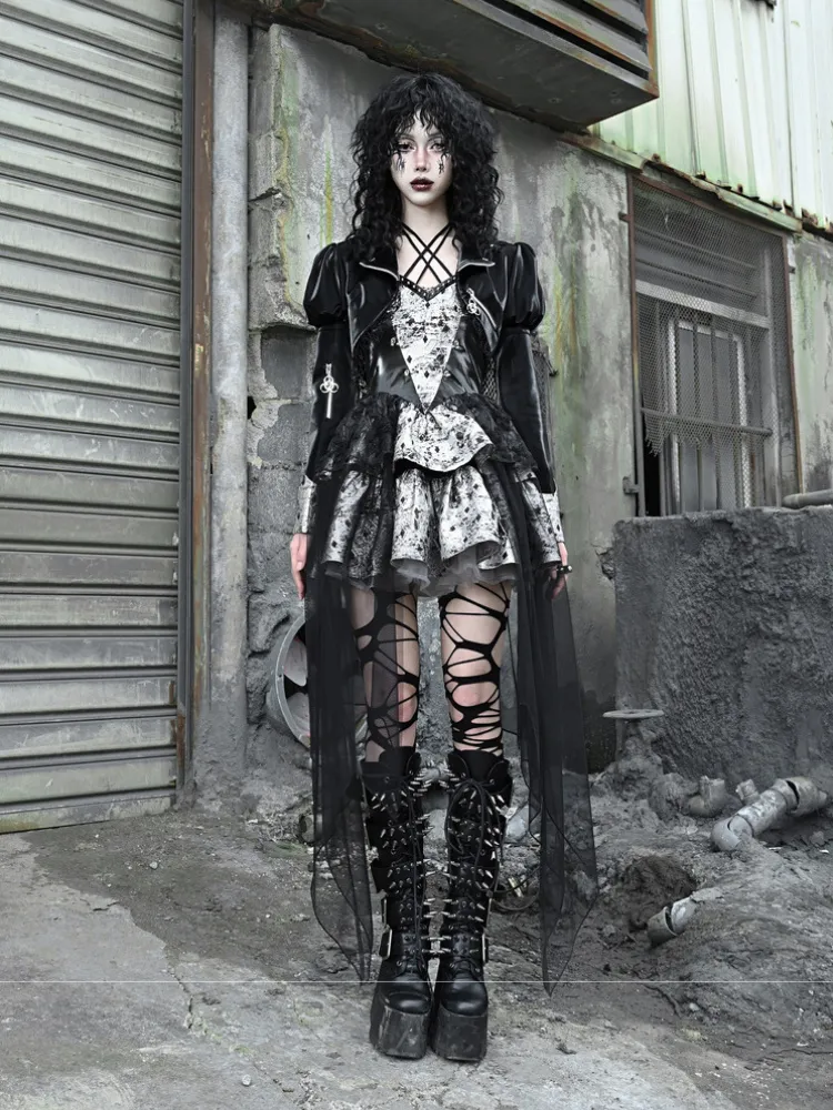 Punk Short PU Leather Jacket【s0000001031】