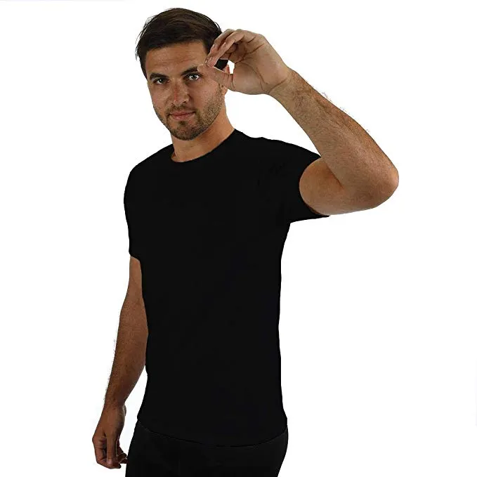 Regular Fit Crew Neck Undershirt With Absorbent, Sweat-Proof, Enlarged, Sewn-In Underarm Shields Style #RSC02